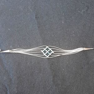 Vintage quick silver sterling and turquoise bead bracelet